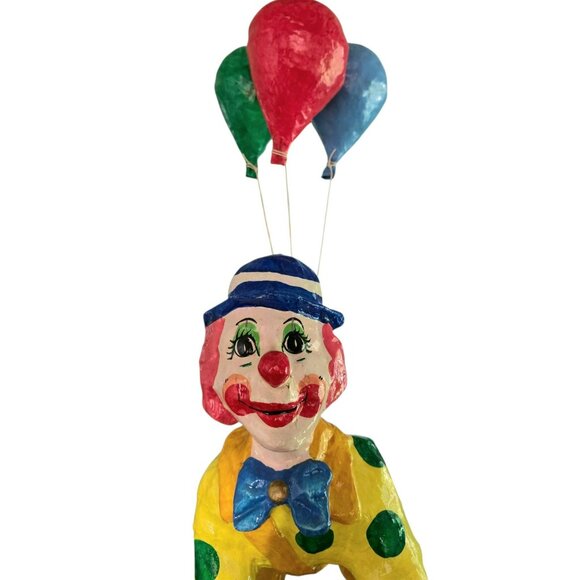 VTG Hanging Clown Balloons XL Paper Mache Kids Room Daycare Circus Decor Mexico - Picture 6 of 15